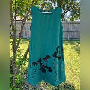 Assymetrical Green Sleeveless Dress